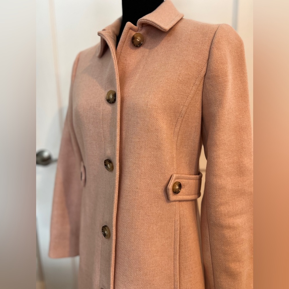 Talbots Light Pink Wool Blend Fitted Business Coat, Sz 4